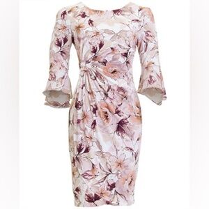 CONNECTED
Printed Flounce-Sleeve Sheath Dress